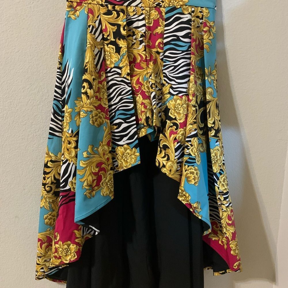 7th Avenue Design Studio NY&C Mixed Print Shorts with Hi-Lo Skirt Overlay XL NWT - Picture 2 of 10
